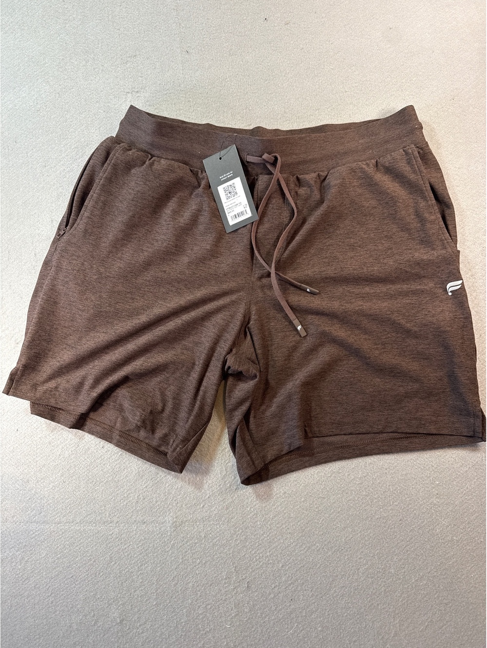 Fabletics The Cloud Jersey Sport Shorts in Cacao Heather, L